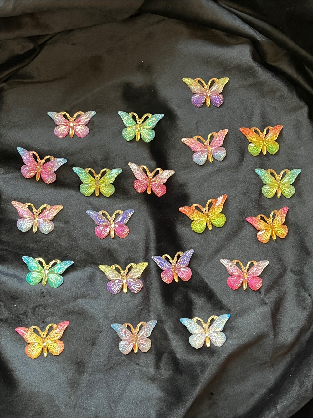 Honbay 20-Piece Colorful Butterfly Resin Charms Flatback Embellishments NEW
